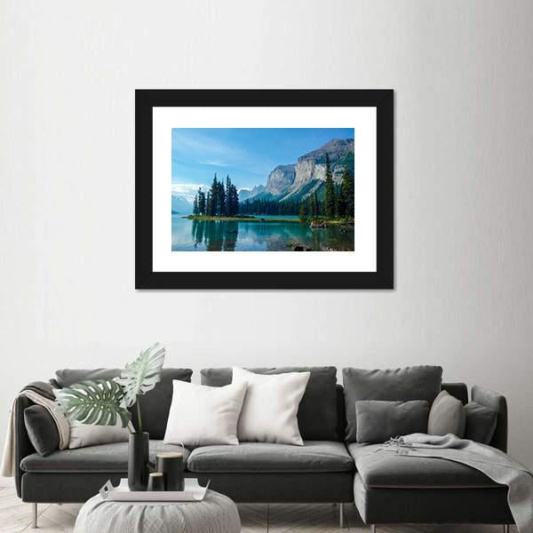 Wonderful Lake In The Mountain Canvas Wall Art-5 Horizontal-Gallery Wrap-22" x 12"-Tiaracle