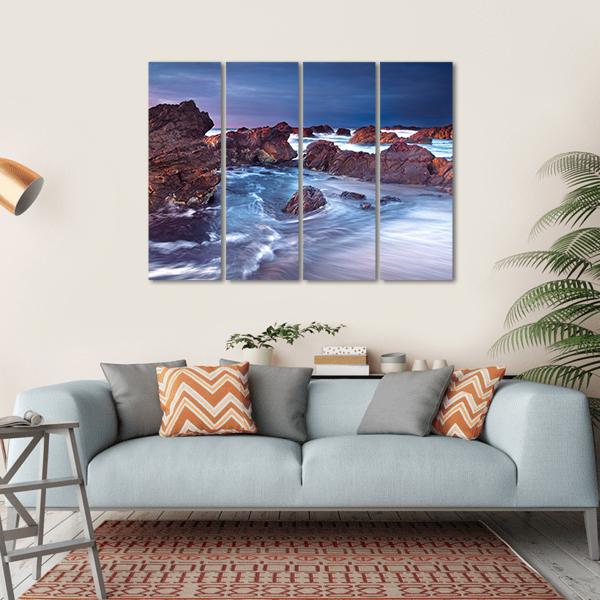 Wonderful Sunset on the South Australian Coast Canvas Wall Art-4 Horizontal-Gallery Wrap-34" x 24"-Tiaracle