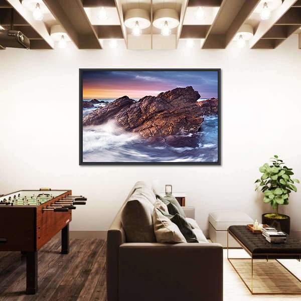 Wonderful Sunset on the South Australian Coast Canvas Wall Art-3 Horizontal-Gallery Wrap-25" x 16"-Tiaracle
