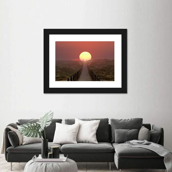 Wooden Walkway Near Sea Side Panoramic Canvas Wall Art-1 Piece-36" x 12"-Tiaracle