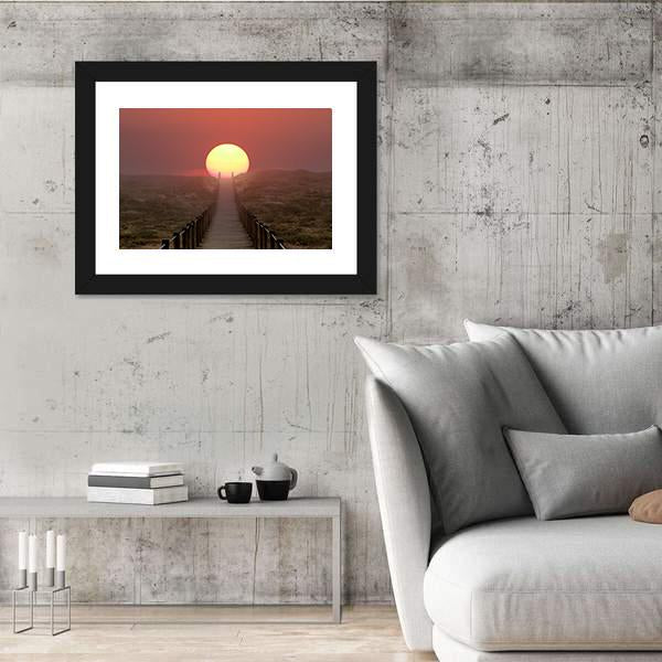 Wooden Walkway Near Sea Side Panoramic Canvas Wall Art-1 Piece-36" x 12"-Tiaracle