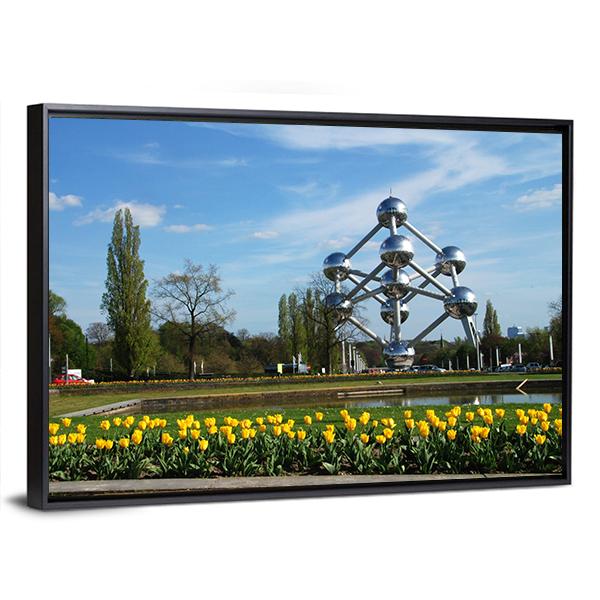World Expo Atomium In Brussels Canvas Wall Art-3 Horizontal-Gallery Wrap-25" x 16"-Tiaracle
