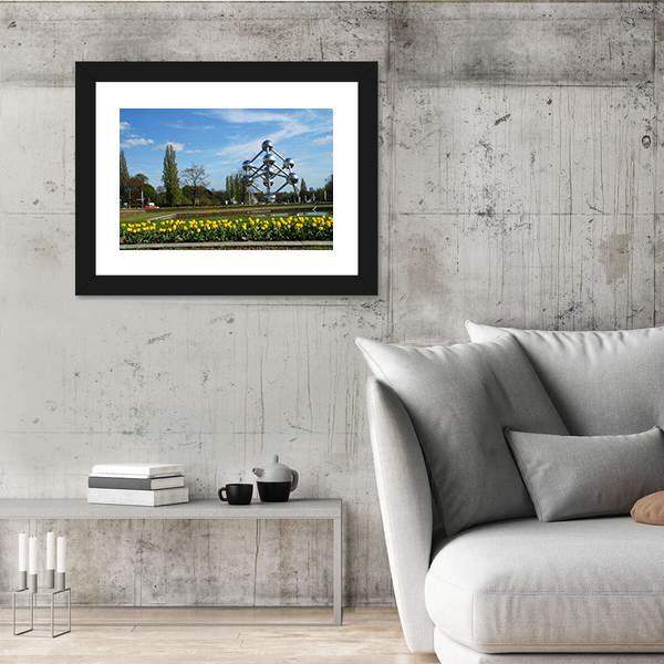 World Expo Atomium In Brussels Canvas Wall Art-3 Horizontal-Gallery Wrap-25" x 16"-Tiaracle