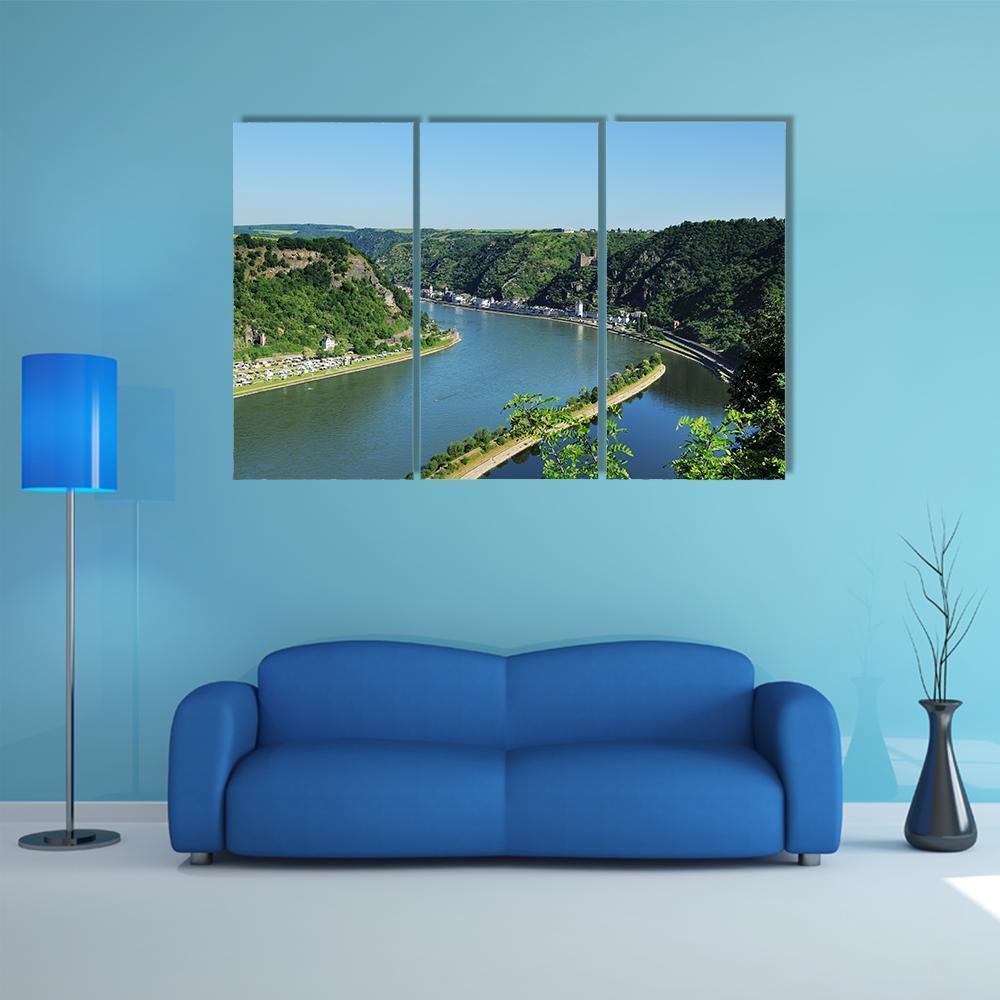 World Heritage Middle Rhine Valley At The Loreley Canvas Wall Art-3 Horizontal-Gallery Wrap-37" x 24"-Tiaracle