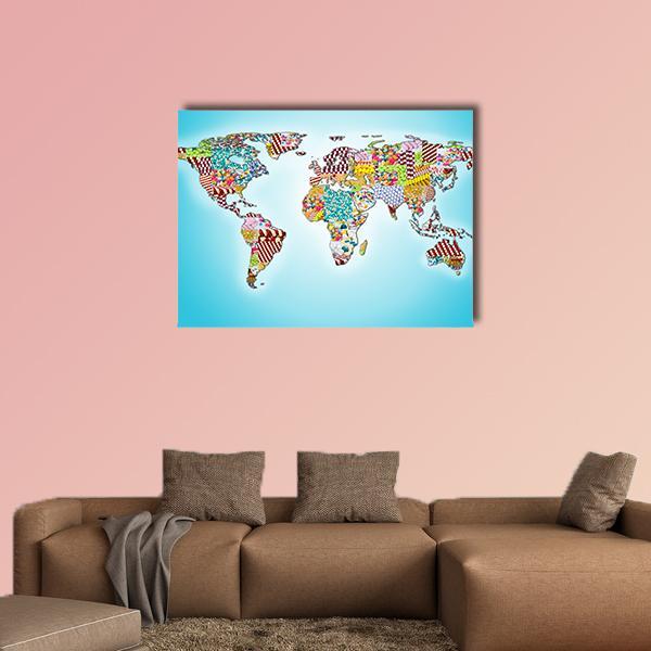 World Map From Pills Canvas Wall Art-1 Piece-Gallery Wrap-36" x 24"-Tiaracle