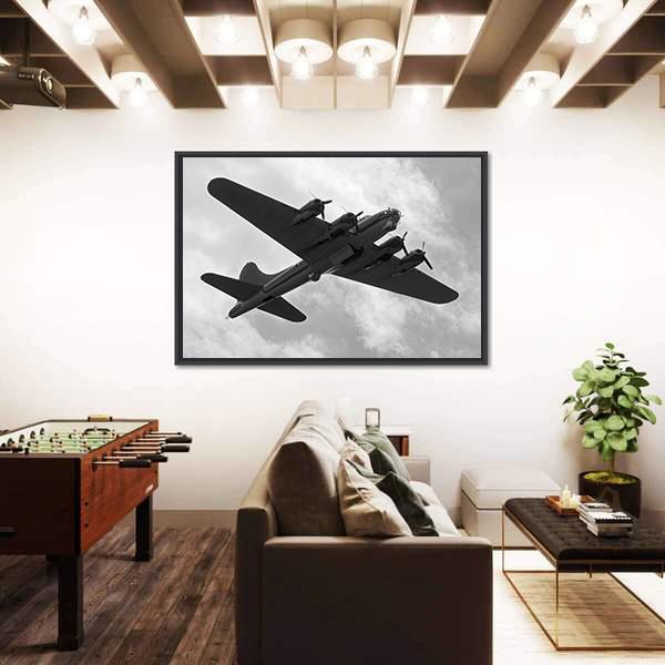 World War II Era Heavy Bomber On A Mission Canvas Wall Art-5 Horizontal-Gallery Wrap-22" x 12"-Tiaracle