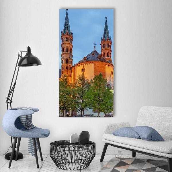Wurzburg Cathedral In Bavaria Vertical Canvas Wall Art-1 Vertical-Gallery Wrap-12" x 24"-Tiaracle