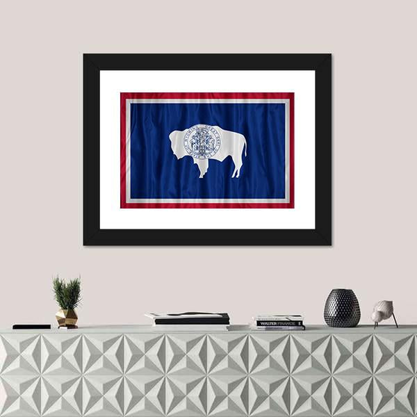 Wyoming Flag Pattern Canvas Wall Art-5 Horizontal-Gallery Wrap-22" x 12"-Tiaracle