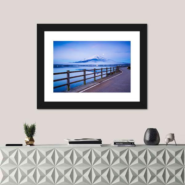 Yamanaka Lake In Japan Canvas Wall Art-1 Piece-Framed Print-20" x 16"-Tiaracle