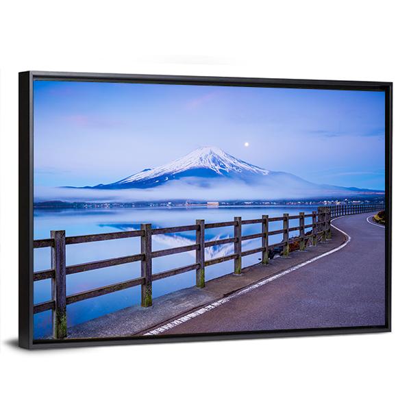 Yamanaka Lake In Japan Canvas Wall Art-3 Horizontal-Gallery Wrap-25" x 16"-Tiaracle