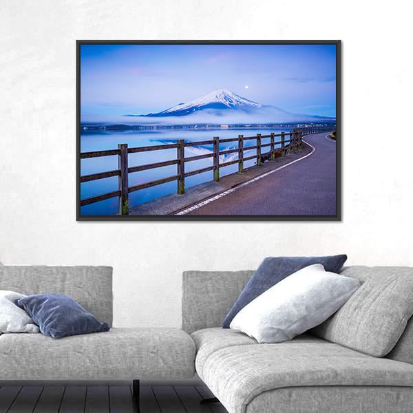 Yamanaka Lake In Japan Canvas Wall Art-5 Horizontal-Gallery Wrap-22" x 12"-Tiaracle