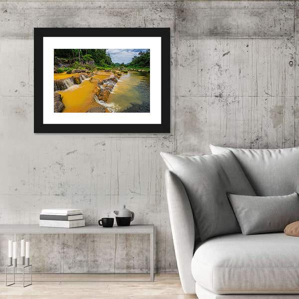 Yang Bay Waterfall In Vietnam Canvas Wall Art-3 Horizontal-Gallery Wrap-25" x 16"-Tiaracle