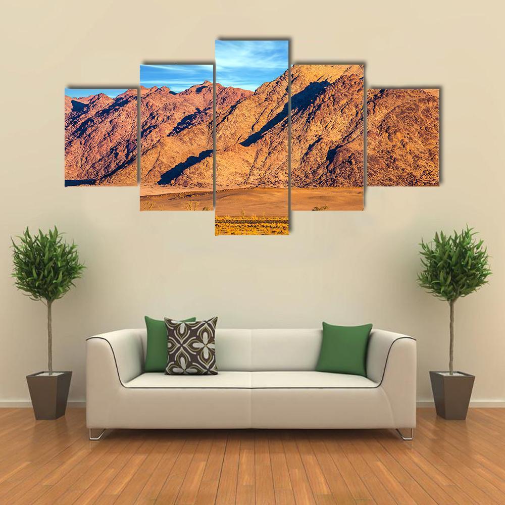 Yellow Mountains Of Namib Desert Canvas Wall Art-5 Star-Gallery Wrap-62" x 32"-Tiaracle