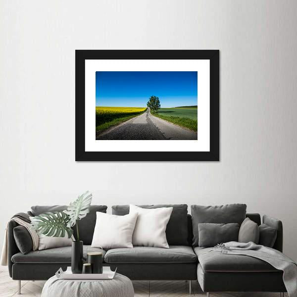 Yellow Rapeseed Field Canvas Wall Art-5 Horizontal-Gallery Wrap-22" x 12"-Tiaracle