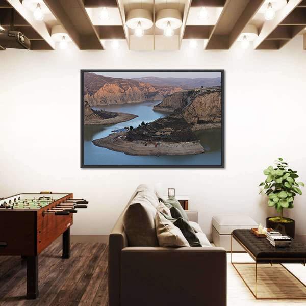 Yellow River Laoniuwan Canvas Wall Art-5 Horizontal-Gallery Wrap-22" x 12"-Tiaracle