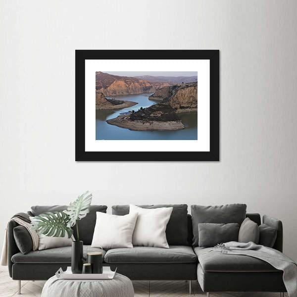 Yellow River Laoniuwan Panoramic Canvas Wall Art-1 Piece-36" x 12"-Tiaracle
