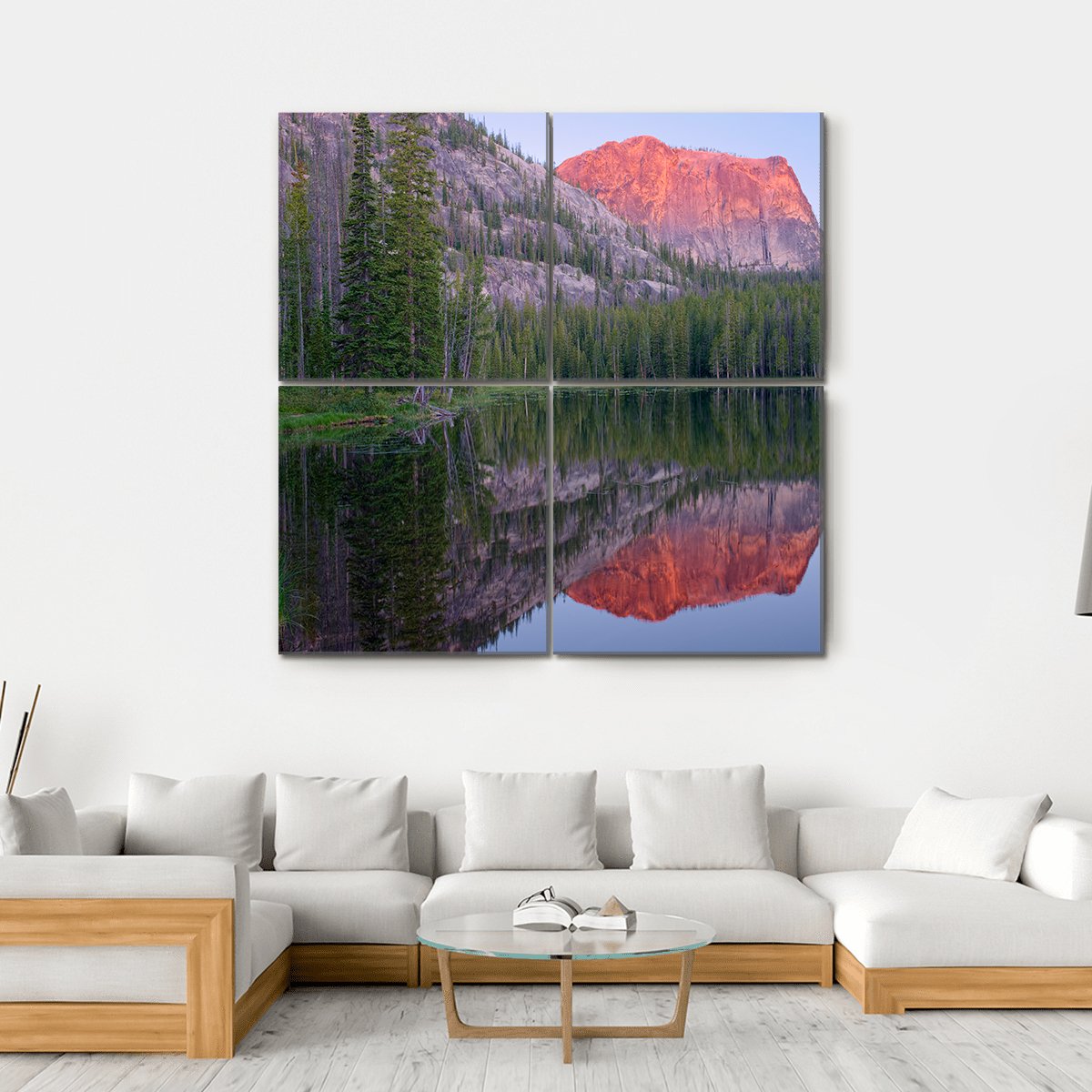 Yellowjacket Lake And Sugarloaf Mountain Canvas Wall Art-4 Square-Gallery Wrap-17" x 17"-Tiaracle