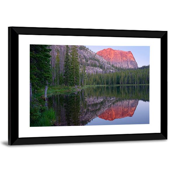 Yellowjacket Lake And Sugarloaf Mountain Canvas Wall Art-5 Horizontal-Gallery Wrap-22" x 12"-Tiaracle