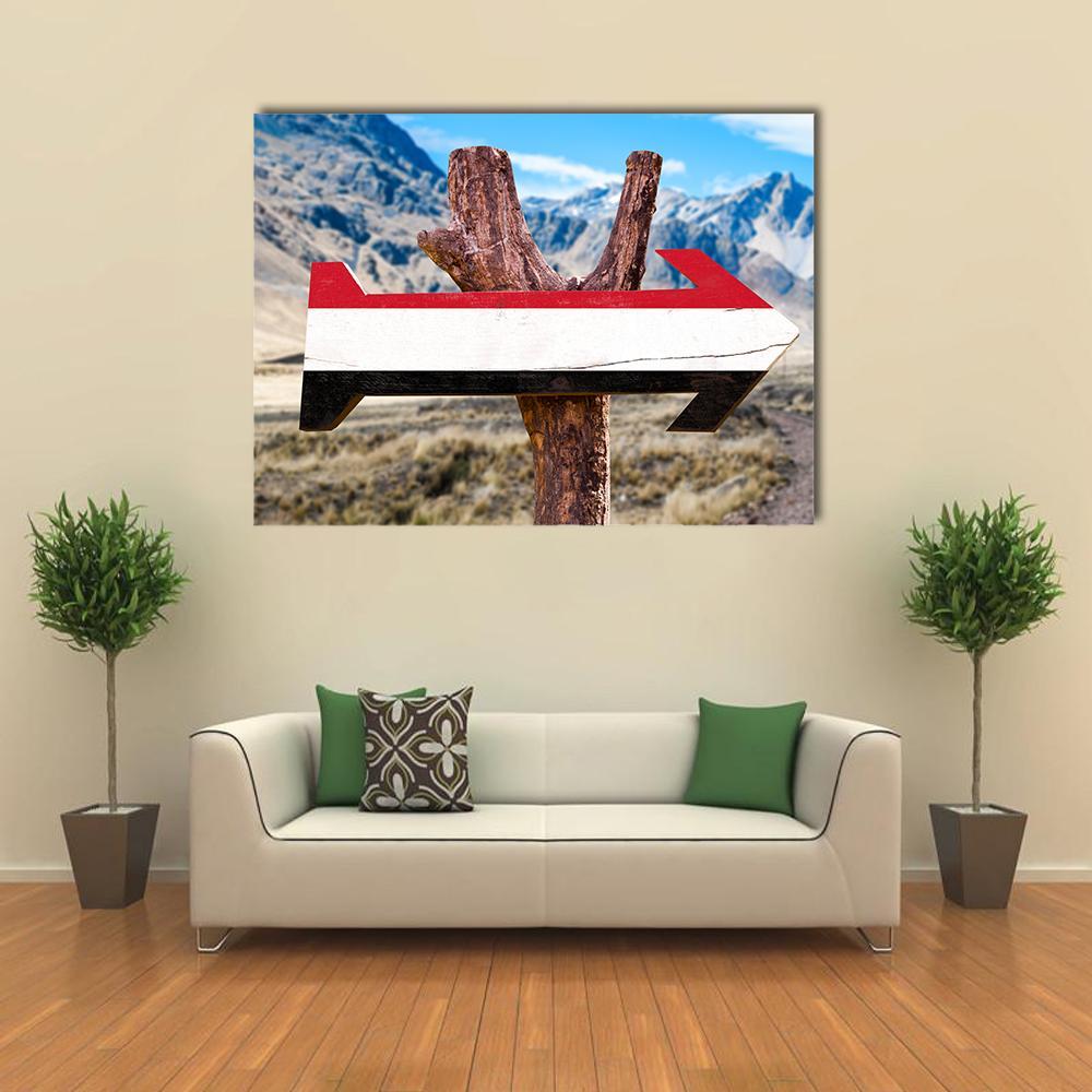 Yemen Flag Sign Canvas Wall Art-1 Piece-Gallery Wrap-36" x 24"-Tiaracle