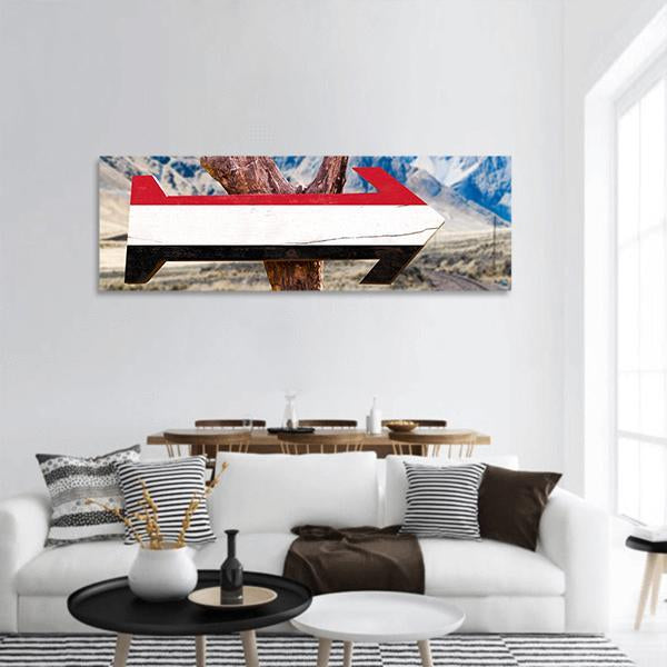 Yemen Flag Sign Panoramic Canvas Wall Art-1 Piece-36" x 12"-Tiaracle