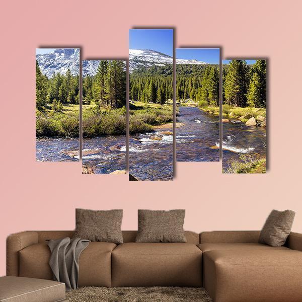 Yosemite National Park In California Canvas Wall Art-5 Pop-Gallery Wrap-47" x 32"-Tiaracle