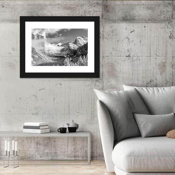 Yosemite National Park In Winter Canvas Wall Art-3 Horizontal-Gallery Wrap-25" x 16"-Tiaracle