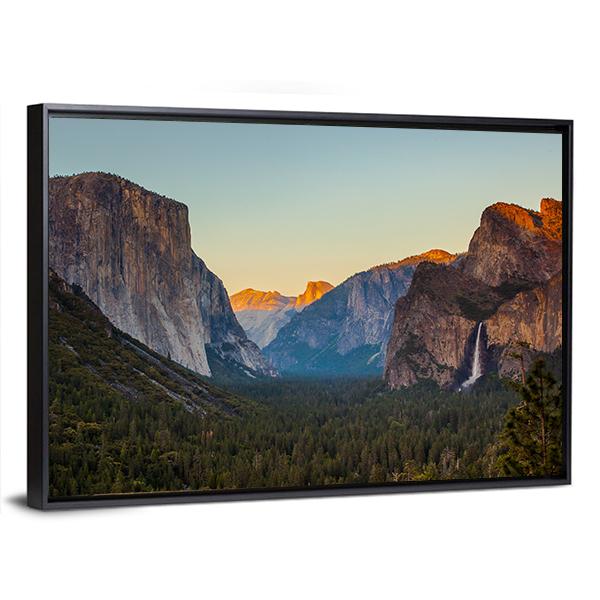 Yosemite Valley From Tunnel View At Sunset Canvas Wall Art-3 Horizontal-Gallery Wrap-25" x 16"-Tiaracle