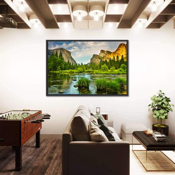 Yosemite Valley National Park Canvas Wall Art-3 Horizontal-Gallery Wrap-25" x 16"-Tiaracle