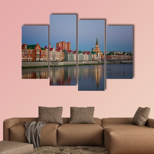 Yoshkar Ola City At Sunset In Russia Canvas Wall Art-4 Pop-Gallery Wrap-50" x 32"-Tiaracle