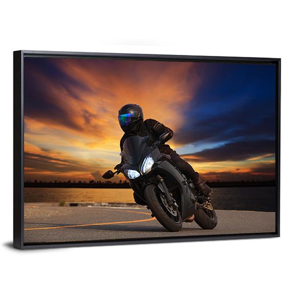 Young Bike Rider Canvas Wall Art-5 Horizontal-Gallery Wrap-22" x 12"-Tiaracle