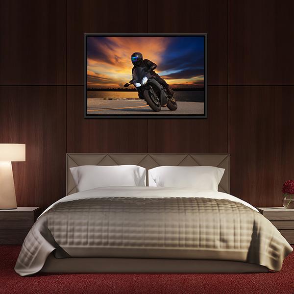 Young Bike Rider Canvas Wall Art-5 Horizontal-Gallery Wrap-22" x 12"-Tiaracle