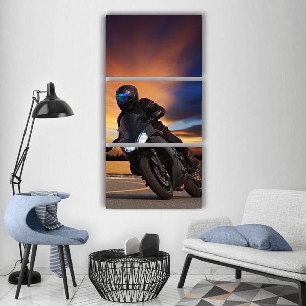 Young Bike Rider Vertical Canvas Wall Art-3 Vertical-Gallery Wrap-12" x 25"-Tiaracle