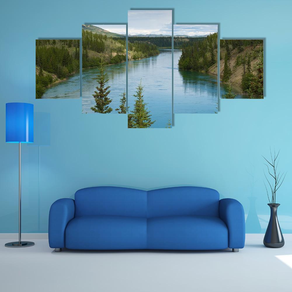 Yukon River Canvas Wall Art-5 Star-Gallery Wrap-62" x 32"-Tiaracle