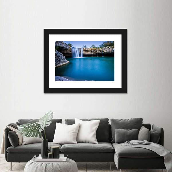 Zaecki Krov Waterfall In Croatia Vertical Canvas Wall Art-3 Vertical-Gallery Wrap-12" x 25"-Tiaracle