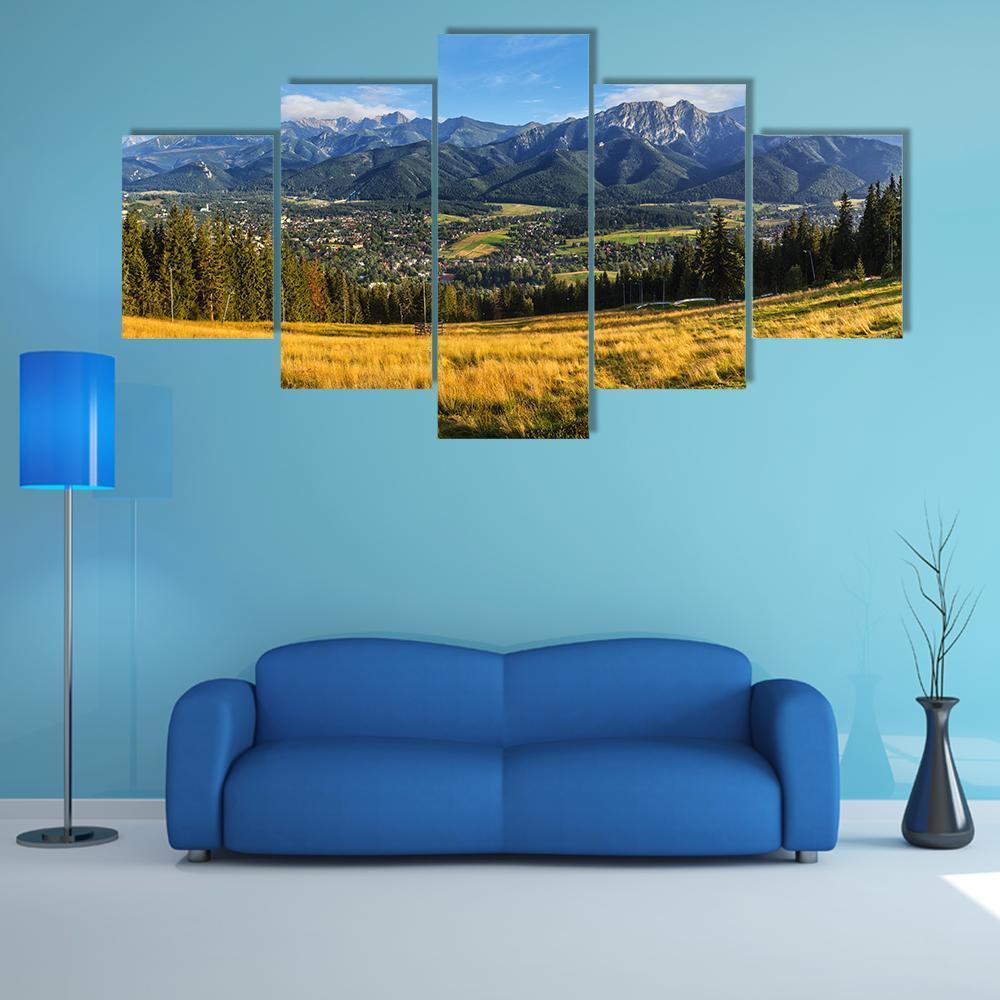 Zakopane In Summer Canvas Wall Art-5 Star-Gallery Wrap-62" x 32"-Tiaracle
