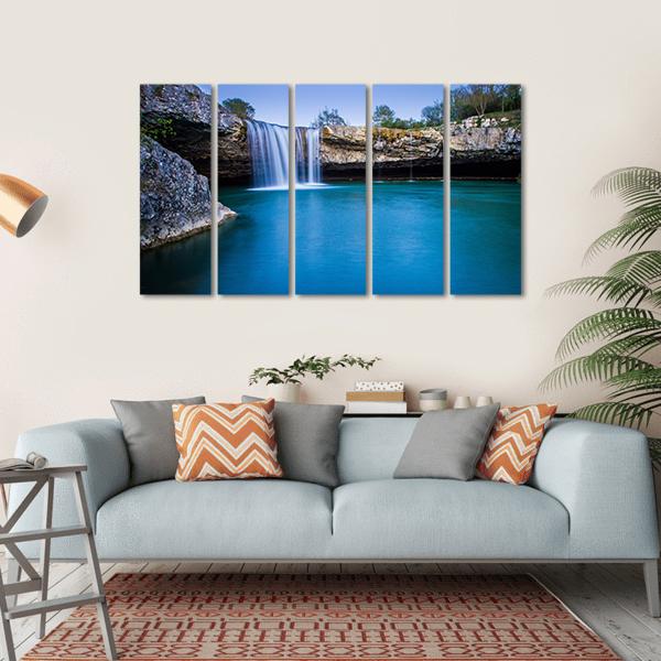 Zarecki Krov Waterfall In Croatia Canvas Wall Art-5 Horizontal-Gallery Wrap-22" x 12"-Tiaracle