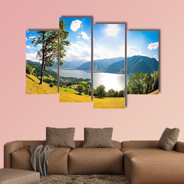Zeller Lake In Salzburg Austria Canvas Wall Art-4 Pop-Gallery Wrap-50" x 32"-Tiaracle