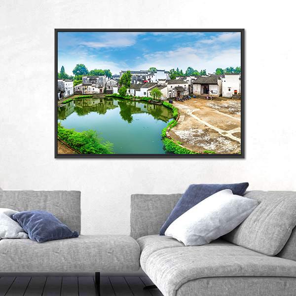 Zhuge Bagua Village Scenic Area Panoramic Canvas Wall Art-1 Piece-36" x 12"-Tiaracle