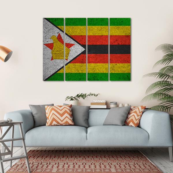 Zimbabwe Flag Canvas Wall Art-4 Horizontal-Gallery Wrap-34" x 24"-Tiaracle