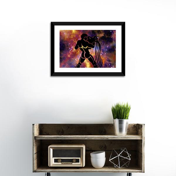 Aquarius Sign Vertical Canvas Wall Art-3 Vertical-Gallery Wrap-12" x 25"-Tiaracle