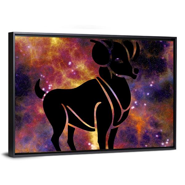 Zodiac Symbol Of Aries Canvas Wall Art-5 Horizontal-Gallery Wrap-22" x 12"-Tiaracle