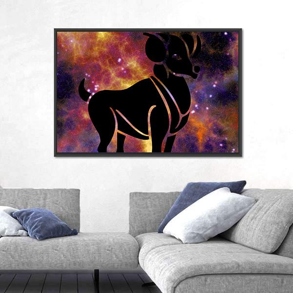 Zodiac Symbol Of Aries Vertical Canvas Wall Art-3 Vertical-Gallery Wrap-12" x 25"-Tiaracle