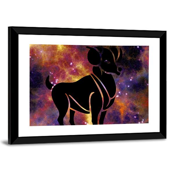 Zodiac Symbol Of Aries Vertical Canvas Wall Art-3 Vertical-Gallery Wrap-12" x 25"-Tiaracle