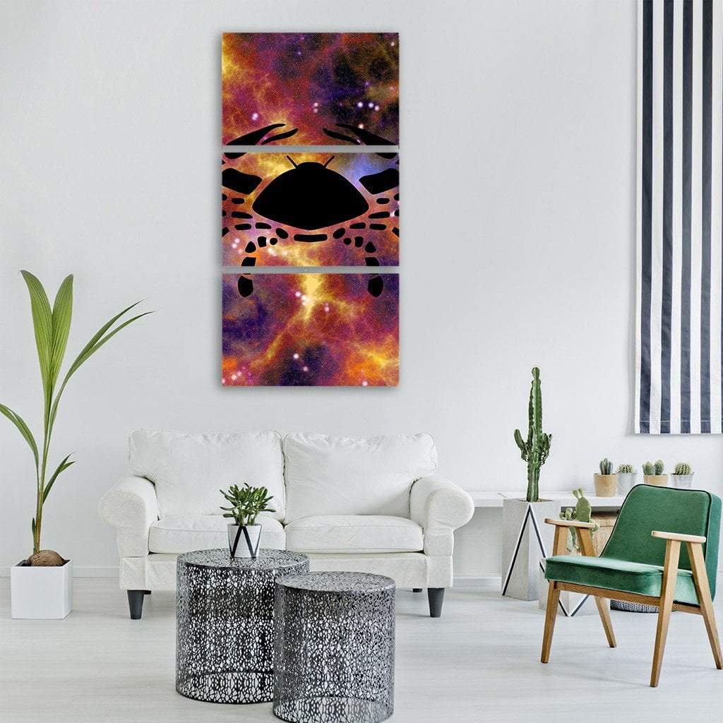 Zodiac Symbol Of Cancer Vertical Canvas Wall Art-3 Vertical-Gallery Wrap-12" x 25"-Tiaracle