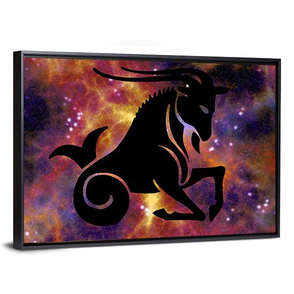 Zodiac Symbol Of Capricorn Canvas Wall Art-5 Horizontal-Gallery Wrap-22" x 12"-Tiaracle
