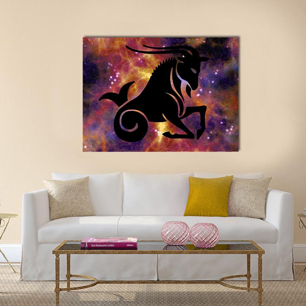 Zodiac Symbol Of Capricorn Canvas Wall Art-1 Piece-Gallery Wrap-36" x 24"-Tiaracle