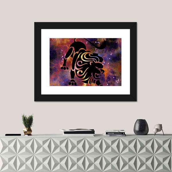 Zodiac Symbol Of Leo Vertical Canvas Wall Art-3 Vertical-Gallery Wrap-12" x 25"-Tiaracle