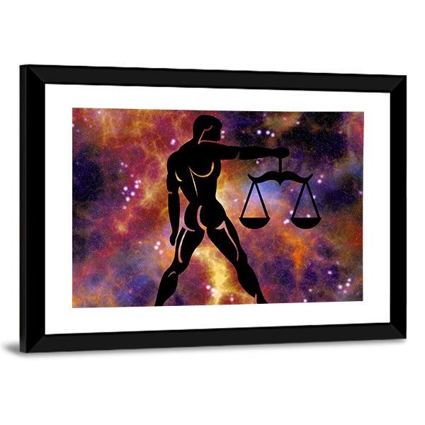 Zodiac Symbol Of Libra Canvas Wall Art-5 Horizontal-Gallery Wrap-22" x 12"-Tiaracle