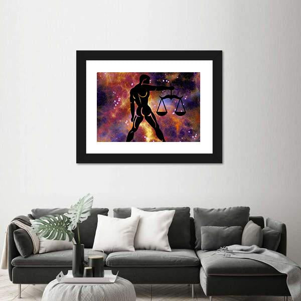 Zodiac Symbol Of Libra Canvas Wall Art-1 Piece-Framed Print-20" x 16"-Tiaracle