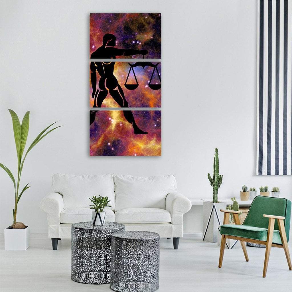 Zodiac Symbol Of Libra Vertical Canvas Wall Art-3 Vertical-Gallery Wrap-12" x 25"-Tiaracle